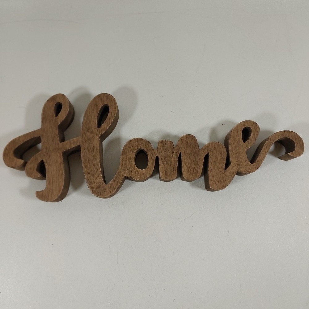 Large Wooden Letter Farmhouse Wood Grain Art Decor "HOME" 14"